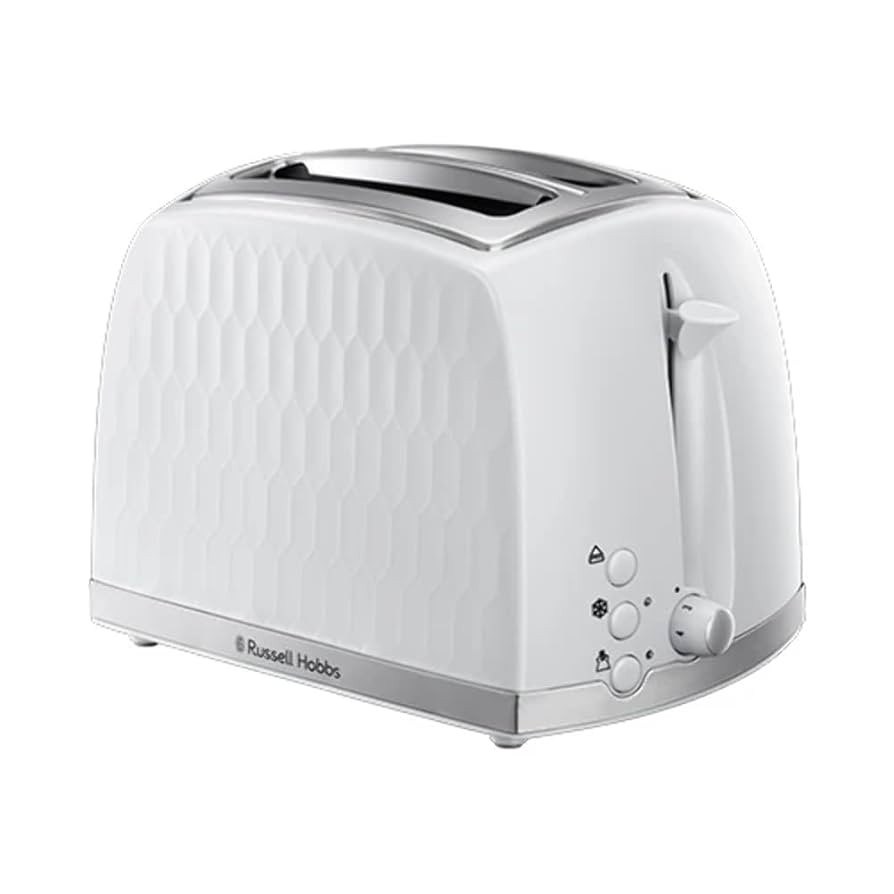 RUSSELL HOBBS HONEYCOMB WHITE TOASTER X1