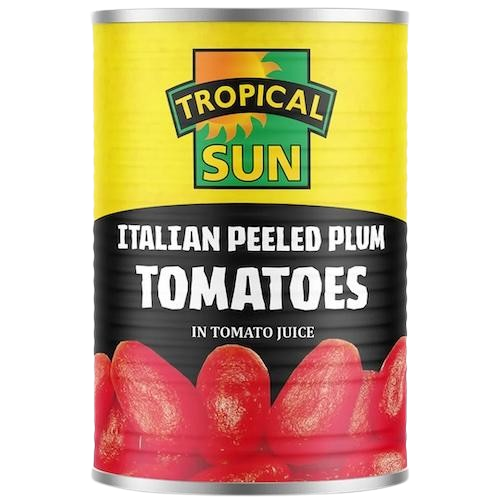 TROPICAL SUN ITALIAN PEELED PLUM TOMATOES 400GX1